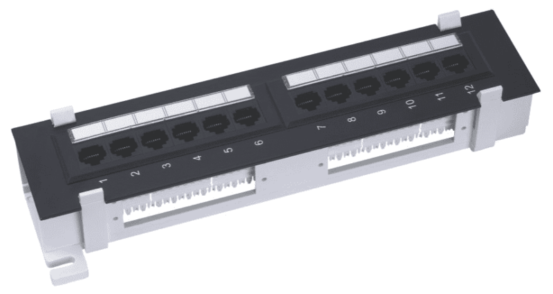 Mini Patch Panel, Cat.5e, 12 Portas